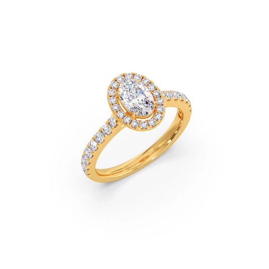Oval Halo Diamond Engagement Ring Oval Halo Diamond Engagement Ring - Yellow