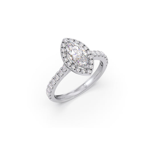 Graceful Marquise Halo Solitaire Engagement Ring Graceful Marquise Halo Solitaire Engagement Ring - White