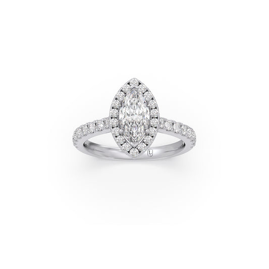 Graceful Marquise Halo Solitaire Engagement Ring Graceful Marquise Halo Solitaire Engagement Ring - White