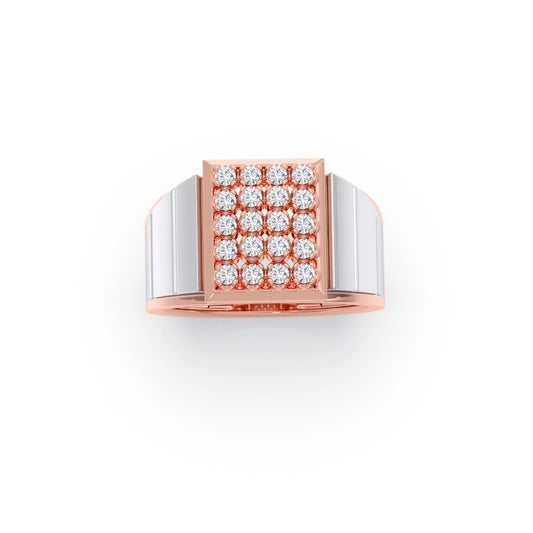 Dual Tone Luxurious Diamond Geometric Men's Band Dual Tone Luxurious Diamond Geometric Men's Band