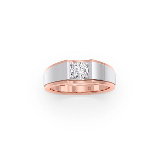 Men's Two-Tone Prong-Set Solitaire Band Men's Two-Tone Prong-Set Solitaire Band - Rose