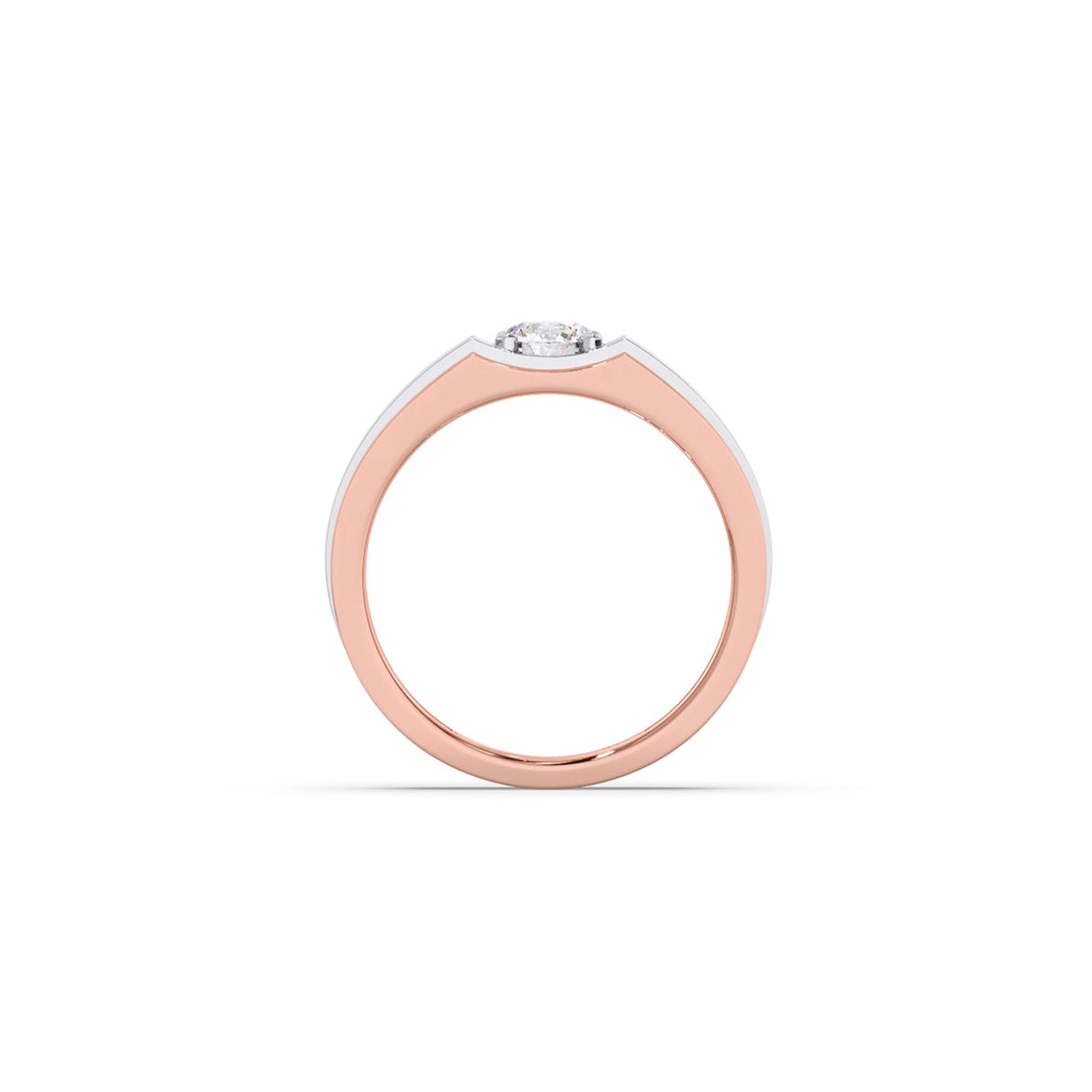 Men's Two-Tone Prong-Set Solitaire Band