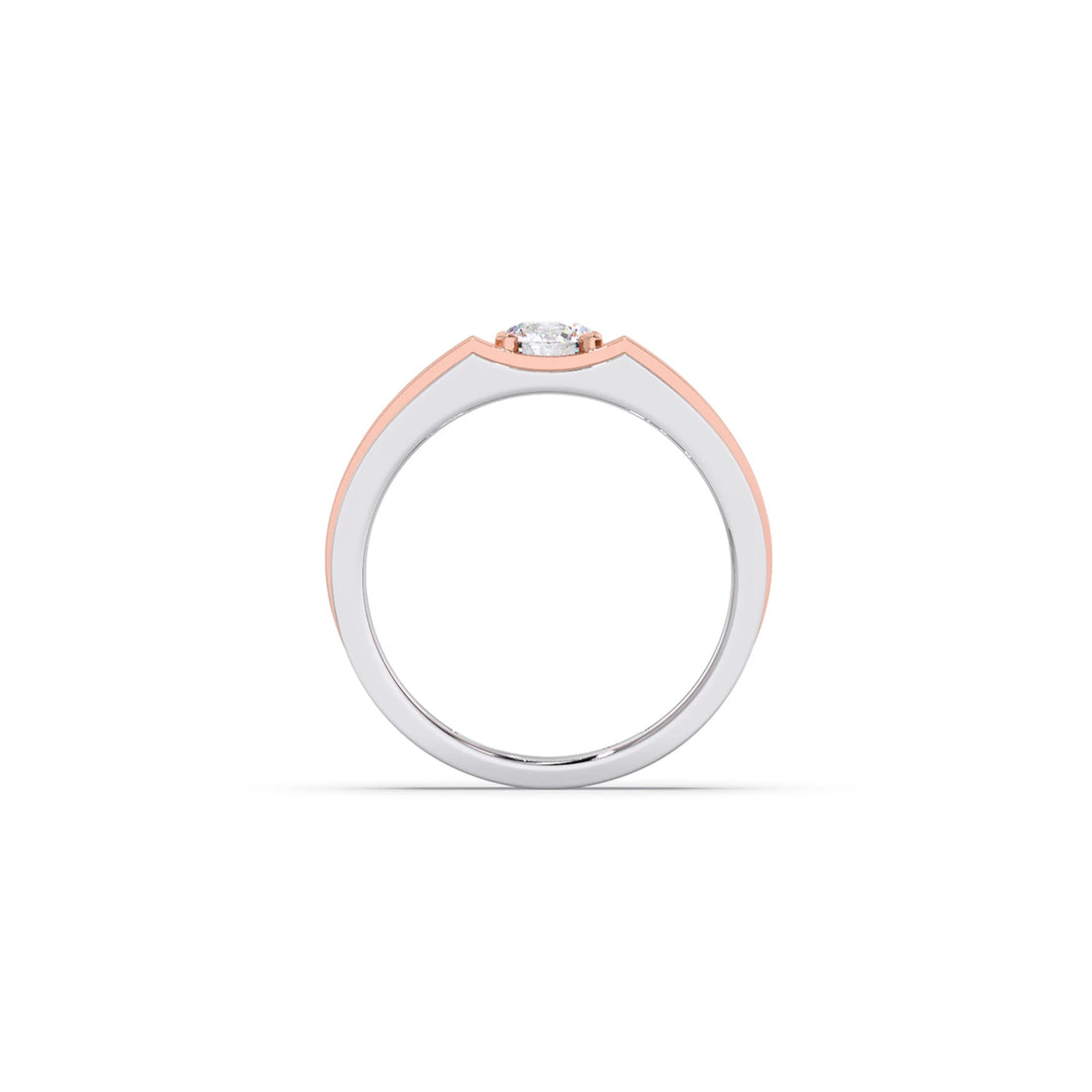 Men's Two-Tone Prong-Set Solitaire Band