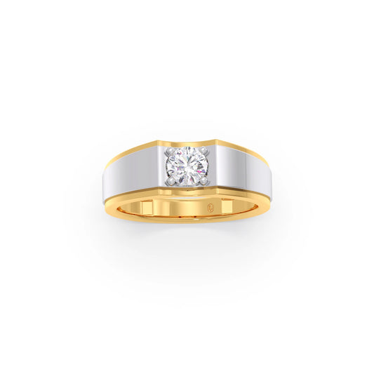 Men's Two-Tone Prong-Set Solitaire Band Men's Two-Tone Prong-Set Solitaire Band - Yellow