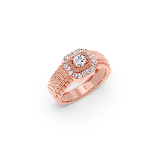 Men’s Square Cluster Diamond Ring Men’s Square Cluster Diamond Ring - Rose