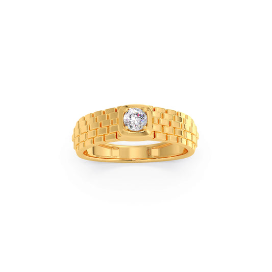 Men’s Textured Solitaire LGD Ring Men’s Textured Solitaire LGD Ring - Yellow