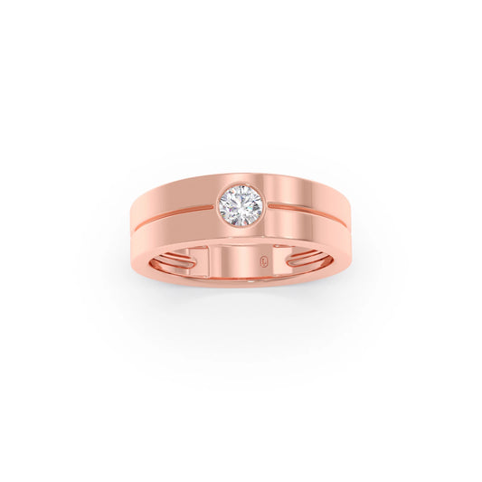 Men’s Sleek Solitaire Lab-Grown Diamond Band Men’s Sleek Solitaire Lab-Grown Diamond Band - Rose
