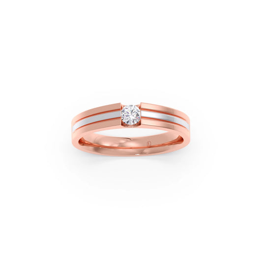 Men’s Dual-Line Solitaire Band Men’s Dual-Line Solitaire Band - Rose