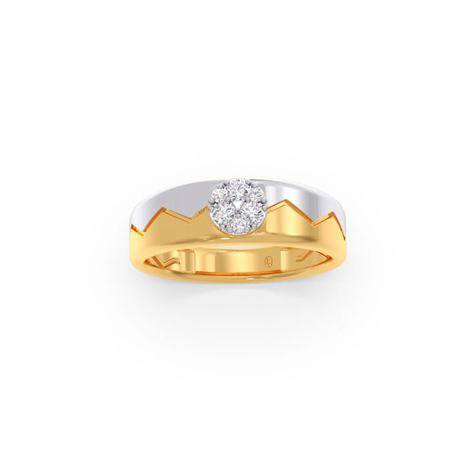 Men’s Modern Solitaire Dual Tone Wedding Ring Men’s Modern Solitaire Dual Tone Wedding Ring - Yellow