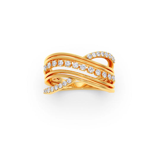 Multi-Row Crossover Diamond Ring Multi-Row Crossover Diamond Ring