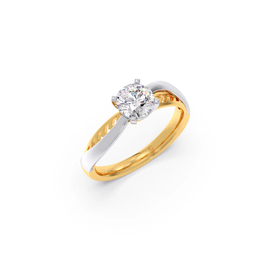 Twist Shank Solitaire Two Tone Engagement Ring Twist Shank Solitaire Two Tone Engagement Ring - Yellow