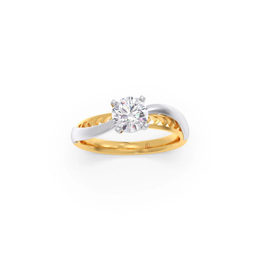 Twist Shank Solitaire Two Tone Engagement Ring Twist Shank Solitaire Two Tone Engagement Ring - Yellow