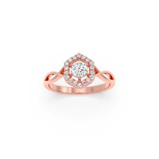Radiant Round Halo Diamond Engagement Ring Radiant Round Halo Diamond Engagement Ring - Rose