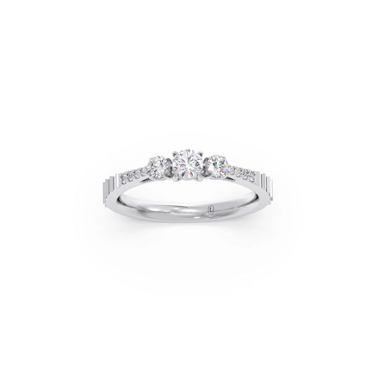 Trilogy Diamond Ring with Diamond Shoulders Trilogy Diamond Ring with Diamond Shoulders