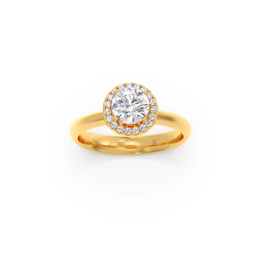 account-offers Round Halo Solitaire Engagement Ring – 8.10 MM