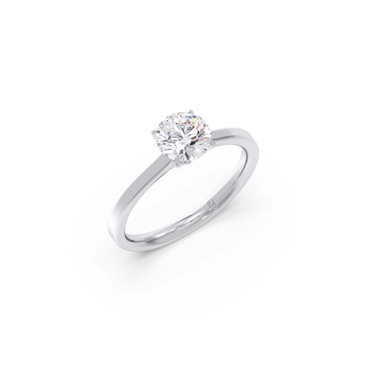 Round Solitaire Engagement Ring – 6.50 MM Round Solitaire Engagement Ring – 6.50 MM - White