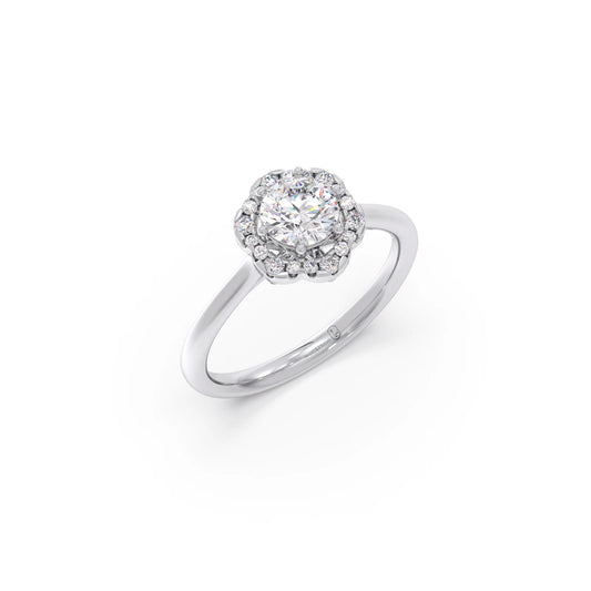 card-product Round Halo Solitaire Ring – 9.2 MM.