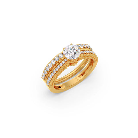 Prong-Set Diamond Bridal Ring Set