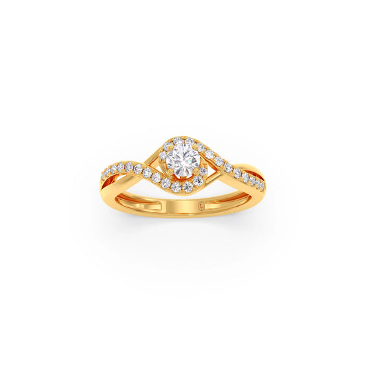 Round-Cut Solitaire Engagement Ring Round-Cut Solitaire Engagement Ring - Yellow