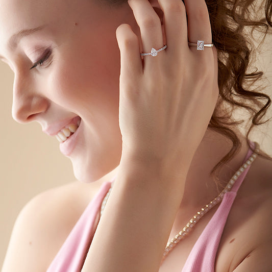 Pear Solitaire with Diamond Accents Ring Pear Solitaire with Diamond Accents Ring