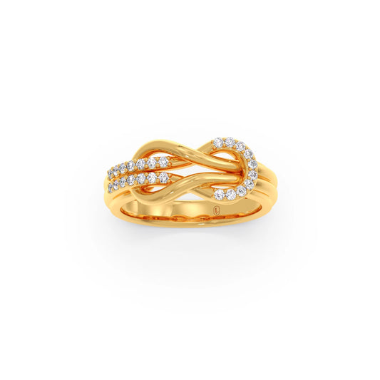 Round Diamond Sprig Gold Ring Round Diamond Sprig Gold Ring - Yellow