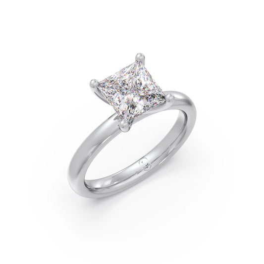 2.11 Ct Princess-Cut Solitaire Engagement Ring 2.11 Ct Princess-Cut Solitaire Engagement Ring - White