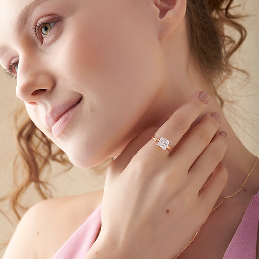 2.11 Ct Princess-Cut Solitaire Engagement Ring 2.11 Ct Princess-Cut Solitaire Engagement Ring