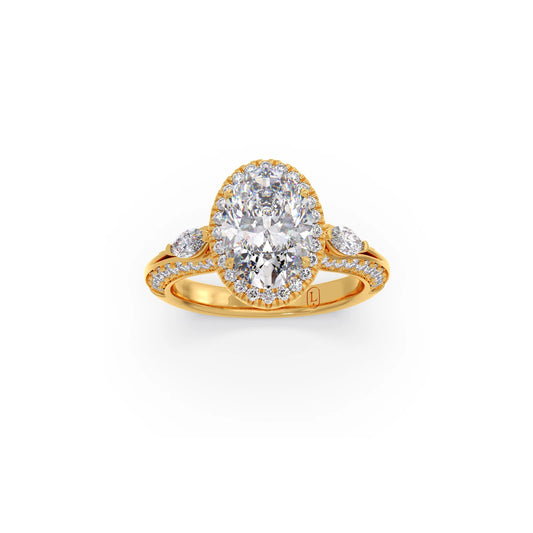 account-offers Oval Classic Halo Engagement Ring