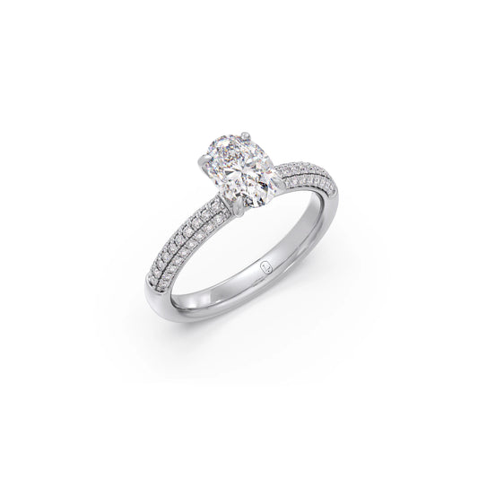 Oval Diamond Pavé Engagement Ring Oval Diamond Pavé Engagement Ring - White