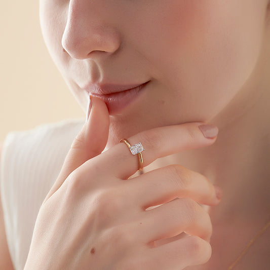 Radiant Cut Twist Solitaire Engagement Ring Radiant Cut Twist Solitaire Engagement Ring