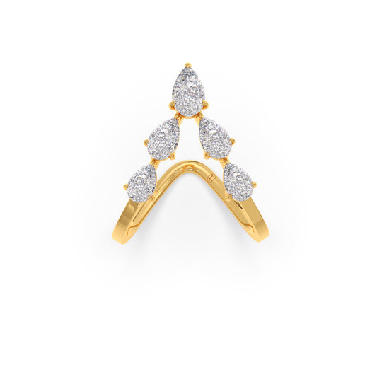 V-Shaped Pear Diamond Ring V-Shaped Pear Diamond Ring - Yellow