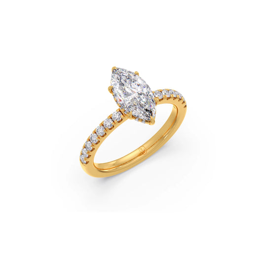 Marquise Diamond Pavé Engagement Ring Marquise Diamond Pavé Engagement Ring - Yellow