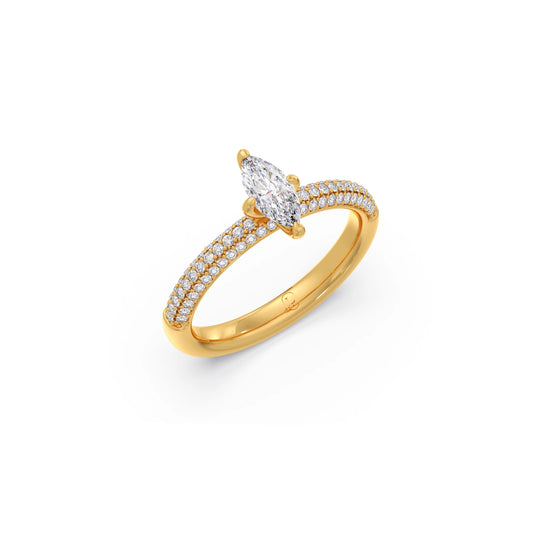 Marquise Solitaire Pave Engagement Ring Marquise Solitaire Pave Engagement Ring - Yellow