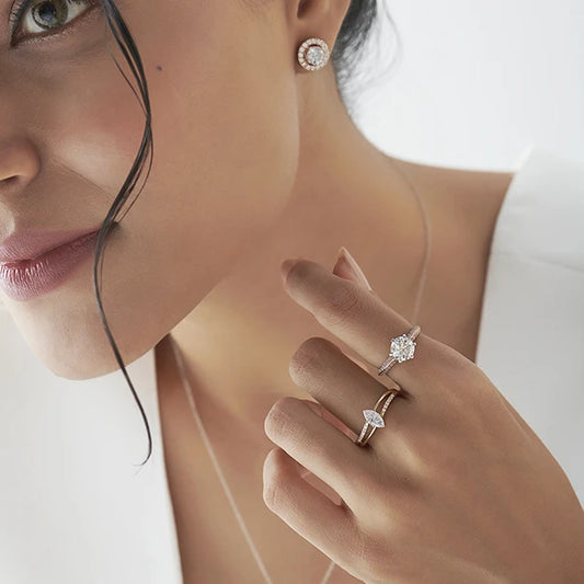 Marquise-Cut Diamond Split Shank Ring Marquise-Cut Diamond Split Shank Ring - MQ