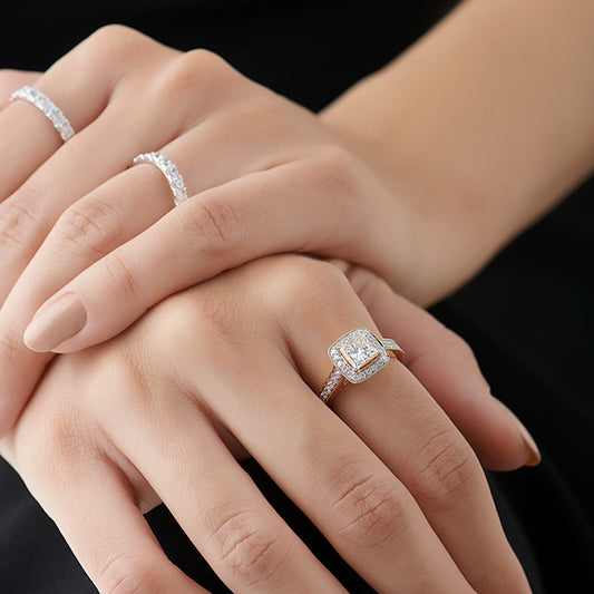 Royal Princess Halo Engagement Ring Royal Princess Halo Engagement Ring