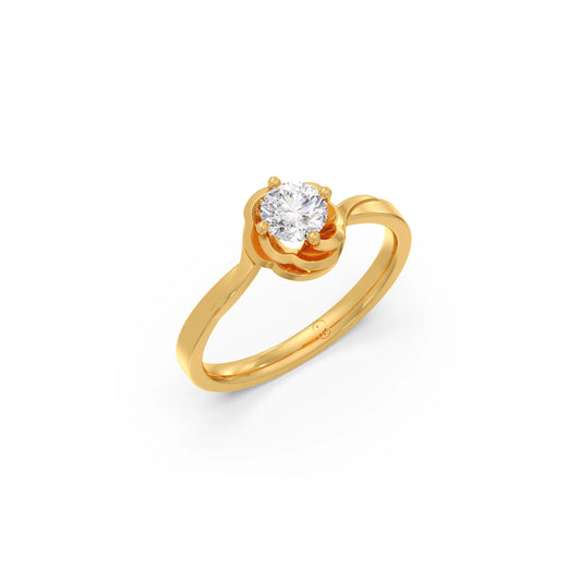 Round Diamond Bypass Solitaire Ring Round Diamond Bypass Solitaire Ring - Yellow