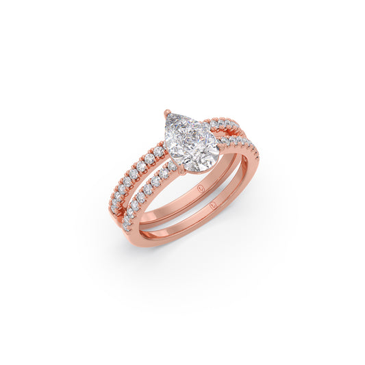 Stackable Pear- Cut Engagement Ring Stackable Pear- Cut Engagement Ring - Rose