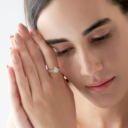 Stackable Pear- Cut Engagement Ring Stackable Pear- Cut Engagement Ring