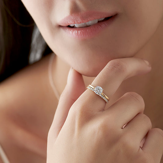 Stackable Round-Cut Solitaire Wedding Ring Stackable Round-Cut Solitaire Wedding Ring