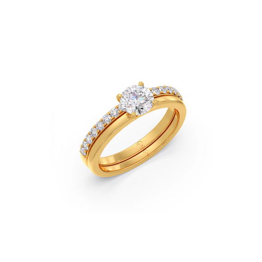 Stackable Round-Cut Solitaire Wedding Ring Stackable Round-Cut Solitaire Wedding Ring - Yellow