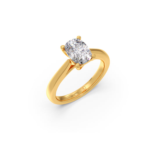 Cushion Cut Classic Solitaire Engagement Ring Cushion Cut Classic Solitaire Engagement Ring - Yellow
