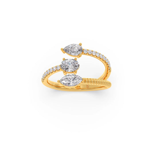 Marquise, Pear, and Oval Diamond Bypass Ring Marquise, Pear, and Oval Diamond Bypass Ring