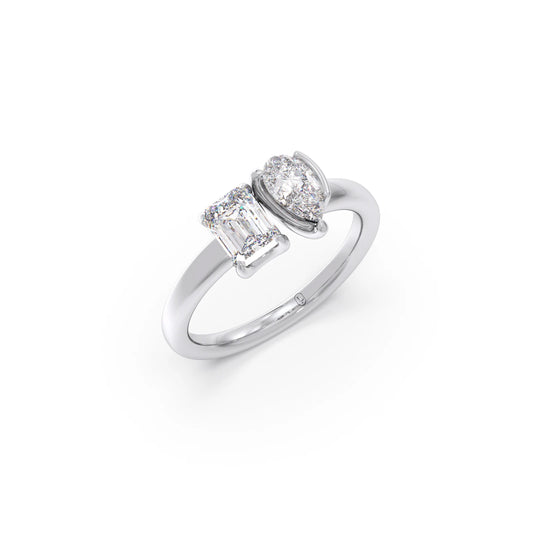 Pear & Emerald-Cut Solitaire Ring Pear & Emerald-Cut Solitaire Ring - White