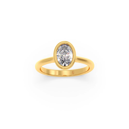 account-offers 1 ct Bezel setting Oval Cut Solitaire Ring