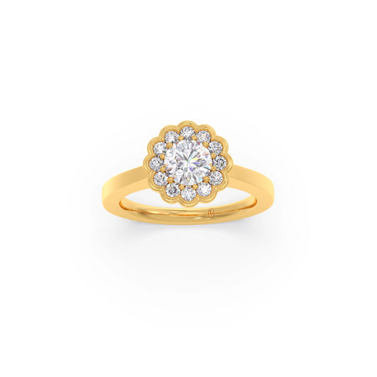 account-offers Round Solitaire with Accent Diamonds Ring