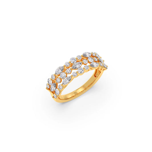 Marquise & Round Diamond Cluster Ring Marquise & Round Diamond Cluster Ring - Yellow