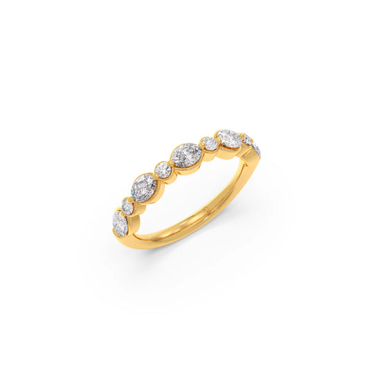 Round and Oval Diamond Half Eternity Band Round and Oval Diamond Half Eternity Band - Yellow