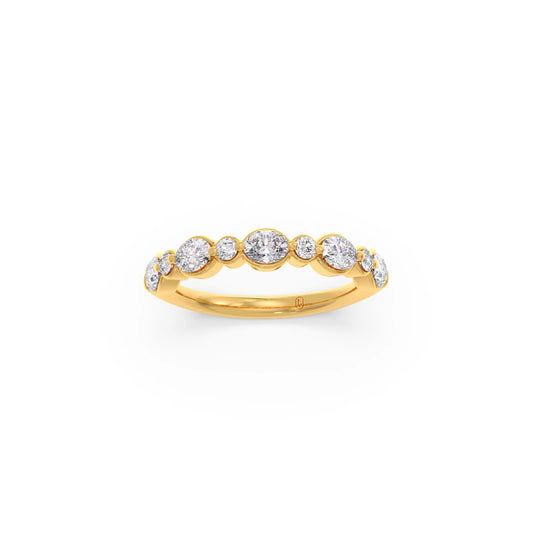 Round and Oval Diamond Half Eternity Band Round and Oval Diamond Half Eternity Band