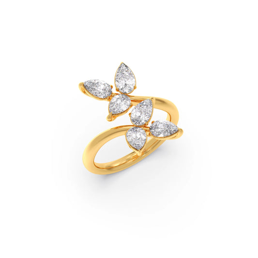 Floral Pear Diamond Ring Floral Pear Diamond Ring - Yellow