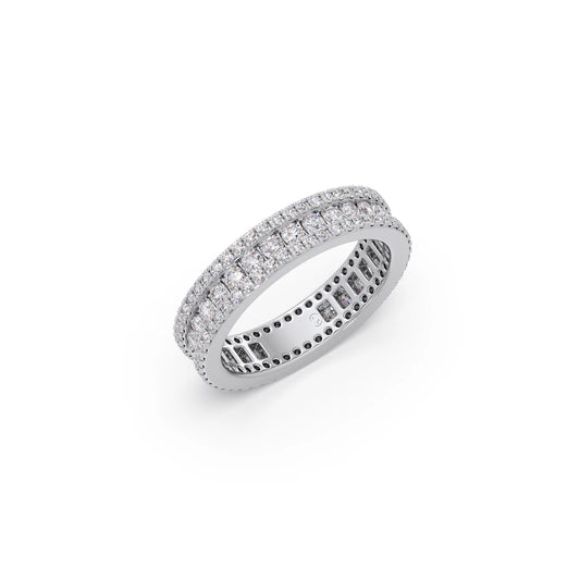 Round Microplate Prong Diamond Eternity Band 1.35CT Round Microplate Prong Diamond Eternity Band 1.35CT - White